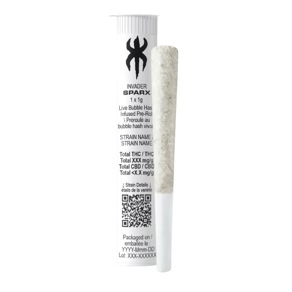 SPARX Live Bubble Hash (Rotating Strain) 1 x 1g Infused Pre-Roll by Invader