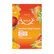 Wyld Real Fruit Sour Peach Mango 3:1 CBG:THC 2x4g Soft Chew