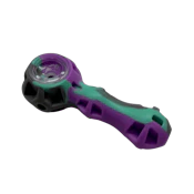 Silicone Hexagon Pipe - Purple Teal Grey