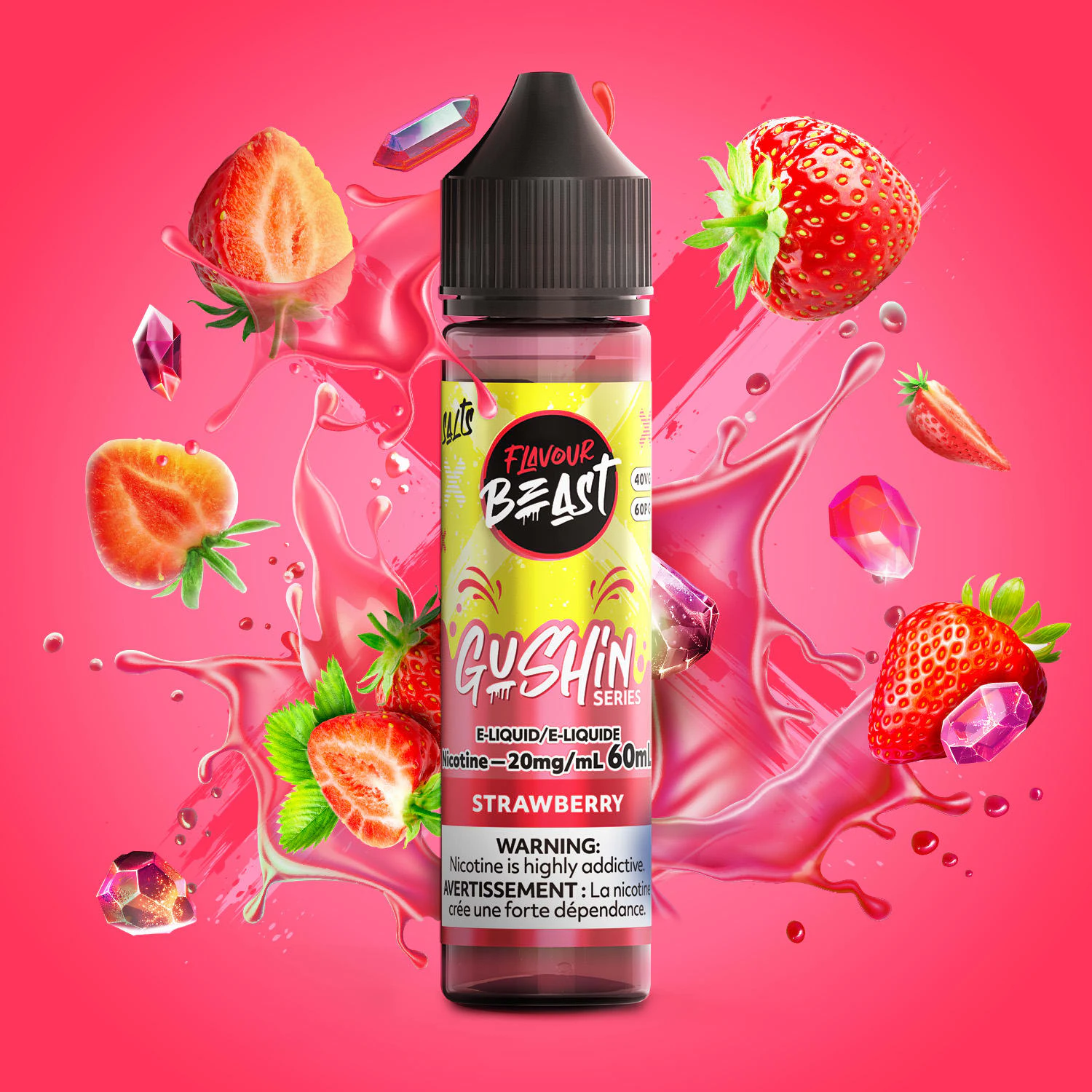 FLAVOUR BEAST - GUSHIN - Strawberry - 60ml - 20mg - FLAVOUR BEAST - GUSHIN Main Image