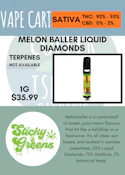 STICKY GREENS - MELONBALLER LIQUID DIAMOND BLEND CART