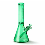 Fortune | 14" 7mm Engraved Color Beaker Bong Glass Bong-GREEN