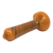 Brown Insideout Frit Glass Pipe - 4 Inches
