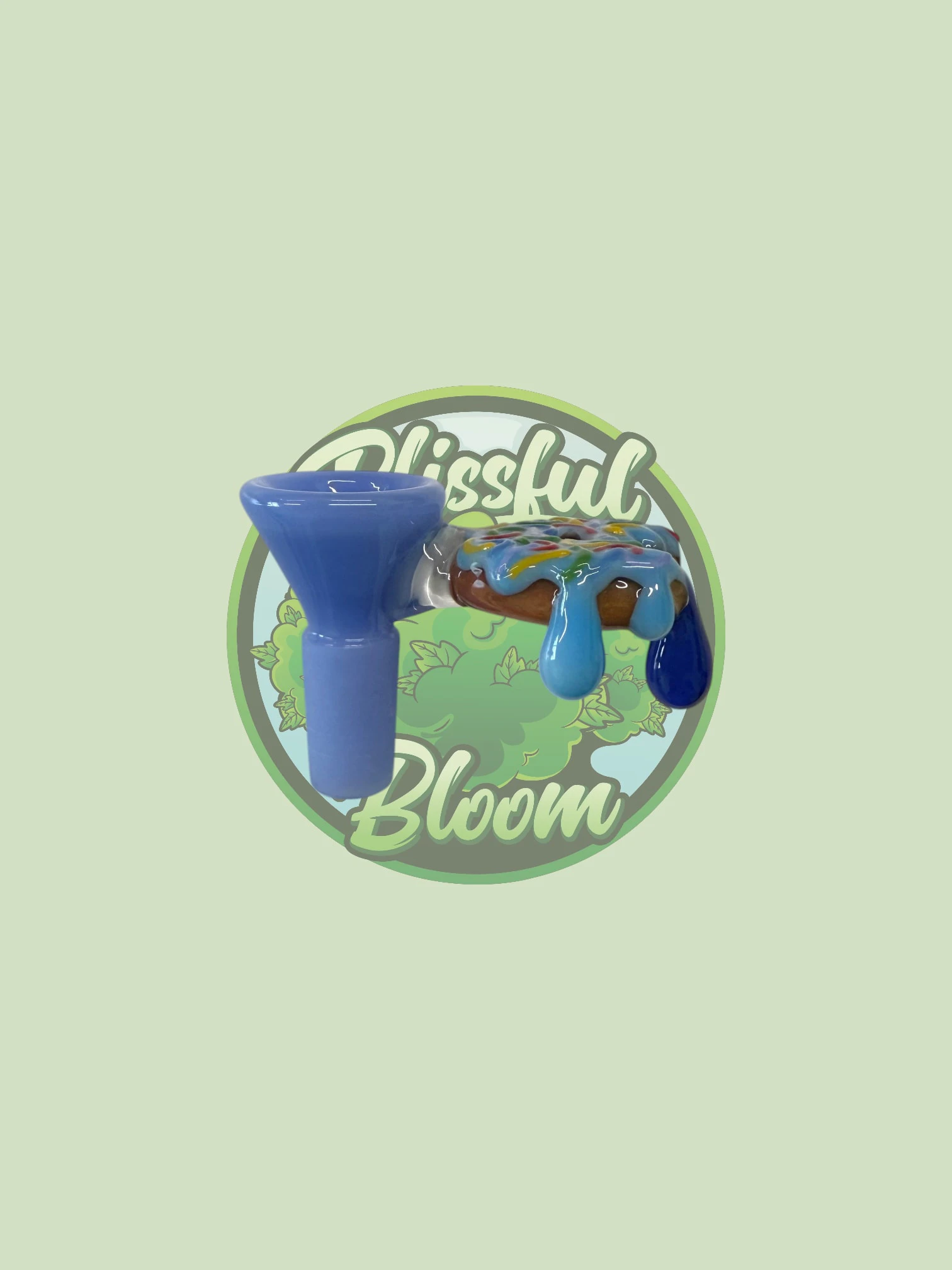 Jam Bear Glass - Jam Bear Glass - Baby Blue, Dark Blue Jelly Drip Donut, 14mm - Bowl Main Image