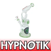 HYPNOTIK 12.5" Double Barrel Spiral Rig W/ In-Line Perk - GRN