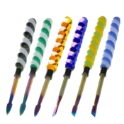 6'' Twirly Glass & Stainless Steel Dab Tool