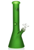 12" Frosted Green Beaker Base Water Pipe