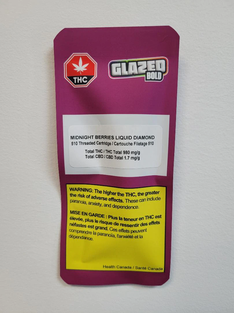 Bold Growth Inc. - Bold Glazed Midnight Berries Liquid Diamond 1g Vape Cart Main Image
