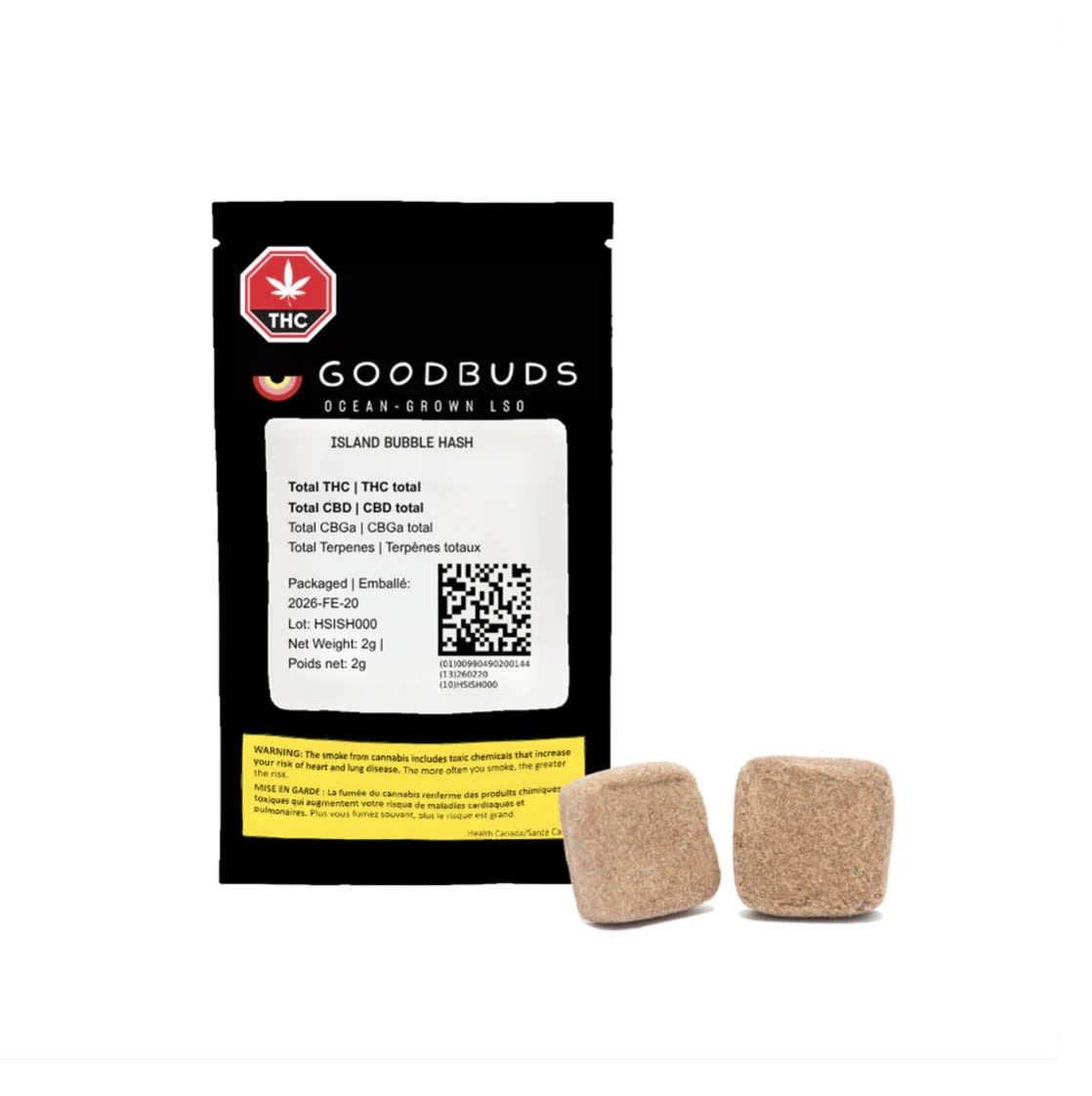 GOOD BUDS - GOOD BUDS - ISLAND BUBBLE HASH - 2 GRAM - 2PK Main Image