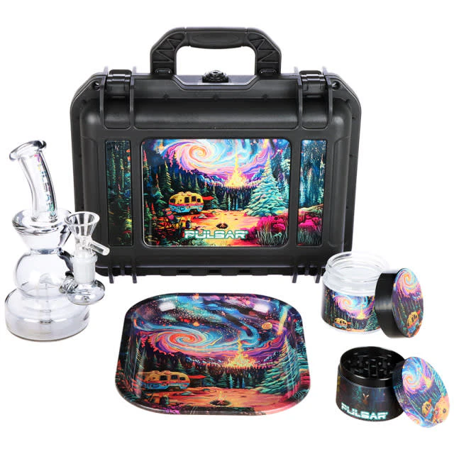 Pulsar - Pulsar Bent Neck Water Pipe Hard Case  Travel Set - Starry Camp Main Image