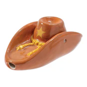 Cowboy Hat Ceramic Pipe - 4"