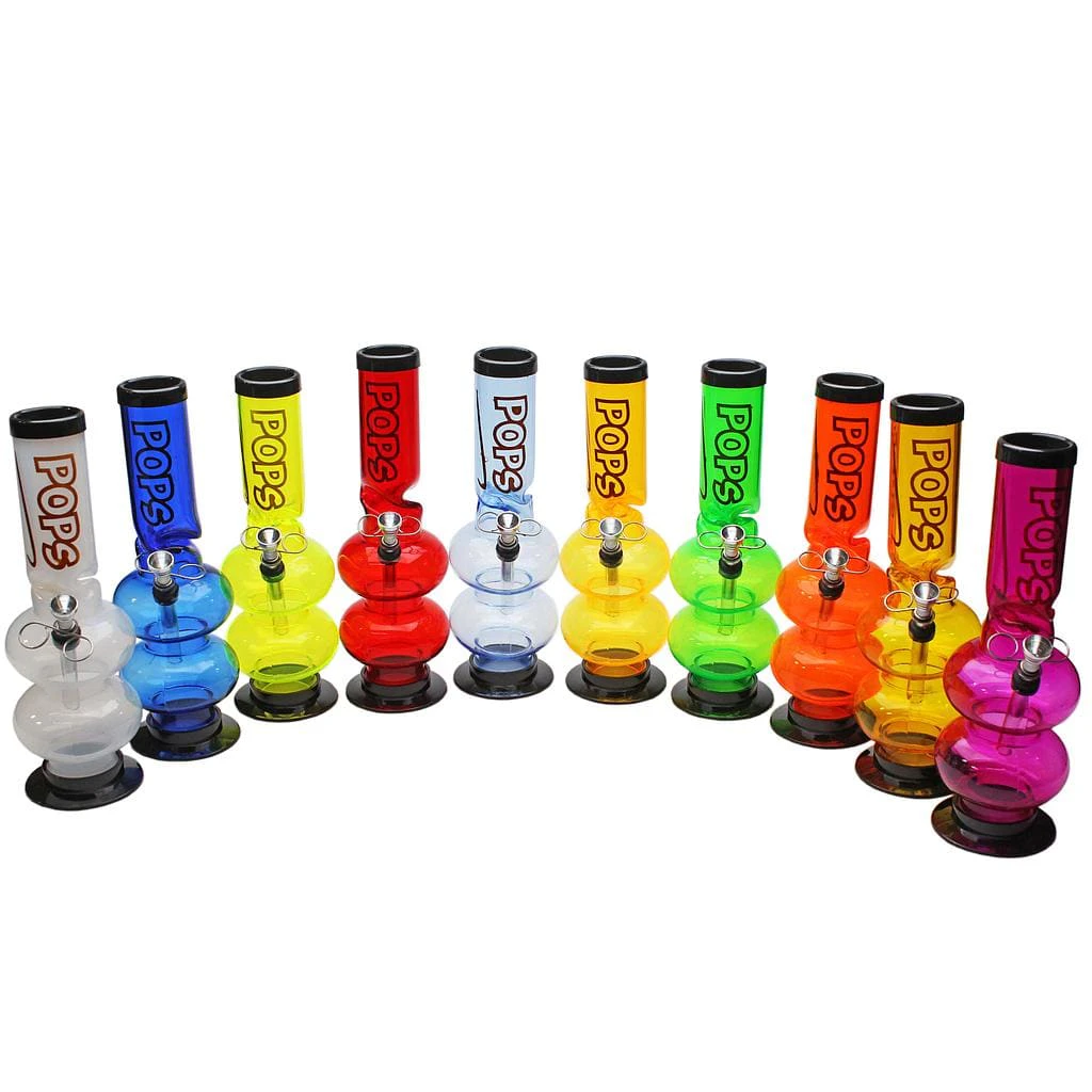 Pops - 12" DOUBLE BUBBLE ACRYLIC BONG Main Image