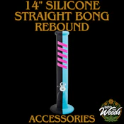 14" Silicone Straight Bong - Blue