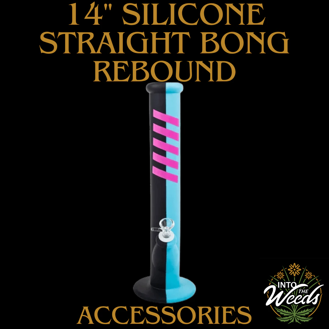 Rebound - 14" Silicone Straight Bong - Blue Main Image