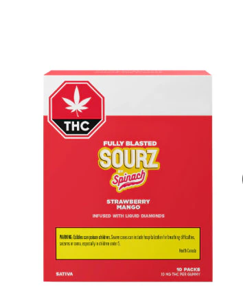 SOURZ by Spinach® - Fully Blasted Strawberry Mango Gummies 10x1 Pack Soft Chews Main Image