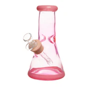 8" 7mm Clear Glass Bong - Pink