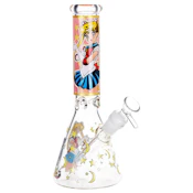 Japanese Animation Girl Beaker Glass Water Pipe - 10"
