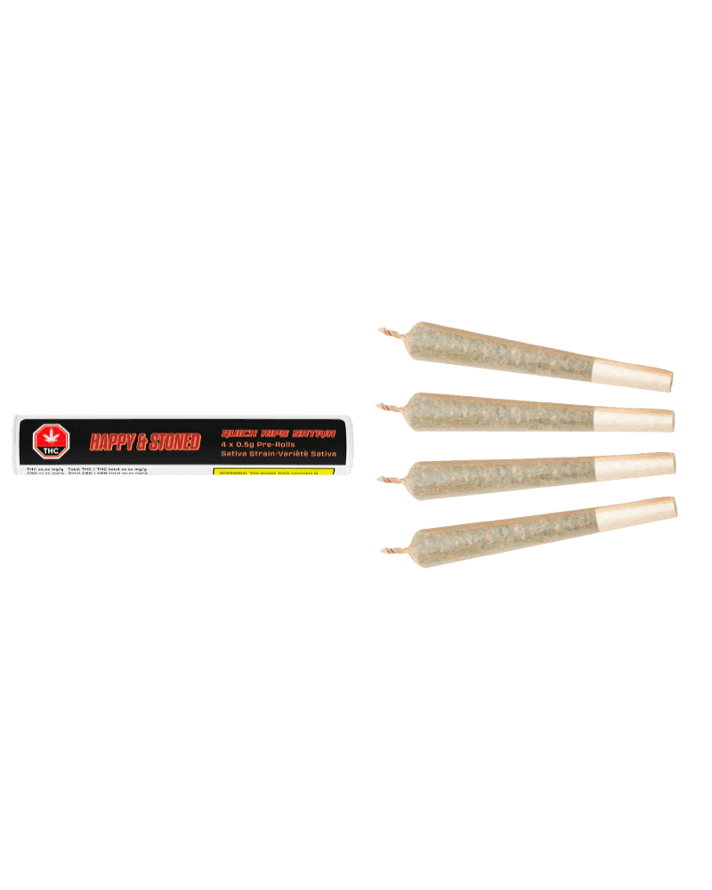 Happy & Stoned - Quick Rips Sativa 4 x 0.5g Pre-Rolls Main Image