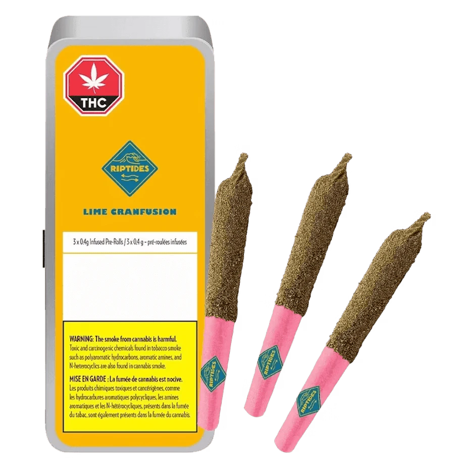Riptides - Lime Cranfusion 3 x 0.4g Liquid Diamond Infused Pre-Rolls by Riptides Main Image