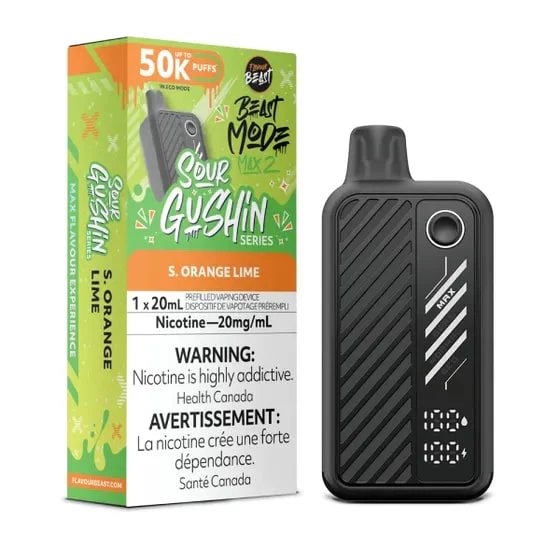 Flavour Beast Beast Mode Max 2 Disposable - Gushin S. Orange Lime -  50K Puffs - 20mg/mL Main Image