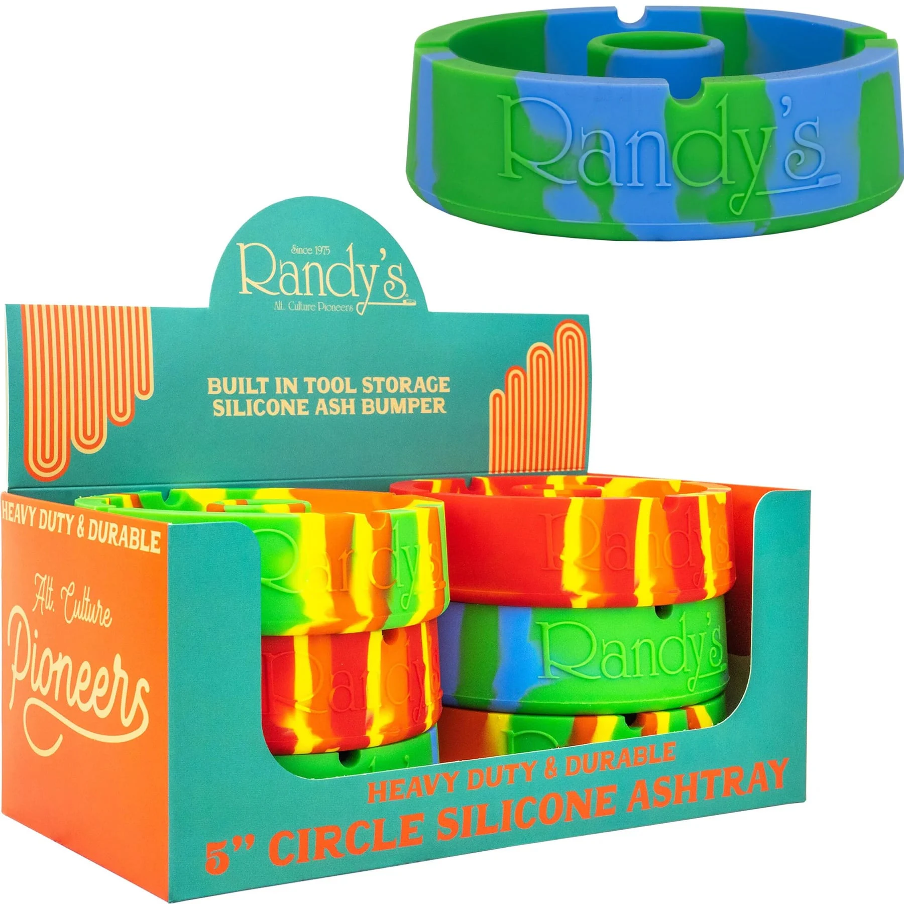 Randy's - Round Silicone Ash Tray - Multicolour Main Image