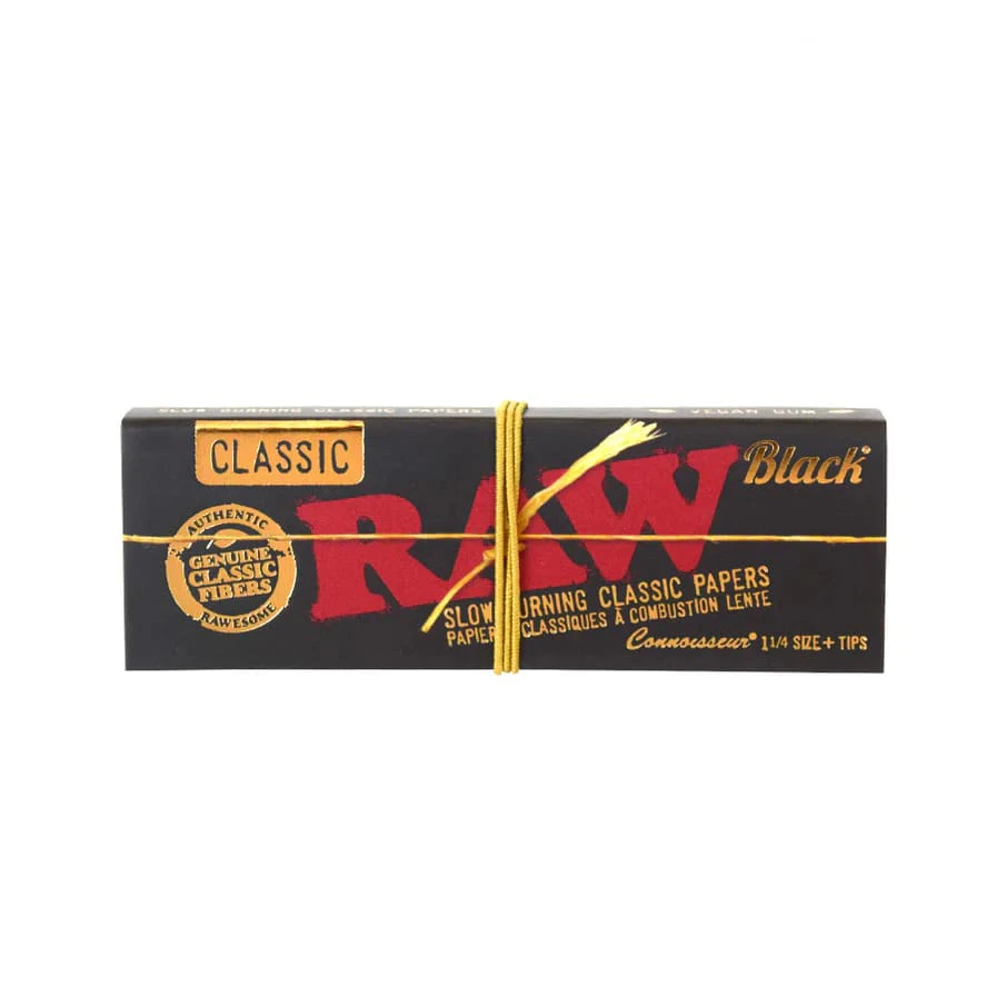 Raw - Raw Black Natural Unrefined Artisan Connoisseur Papers & Tips - 1-1/4 Size Main Image