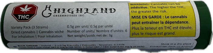 HIGHLAND PR 6X0.5G VARIETY PACK