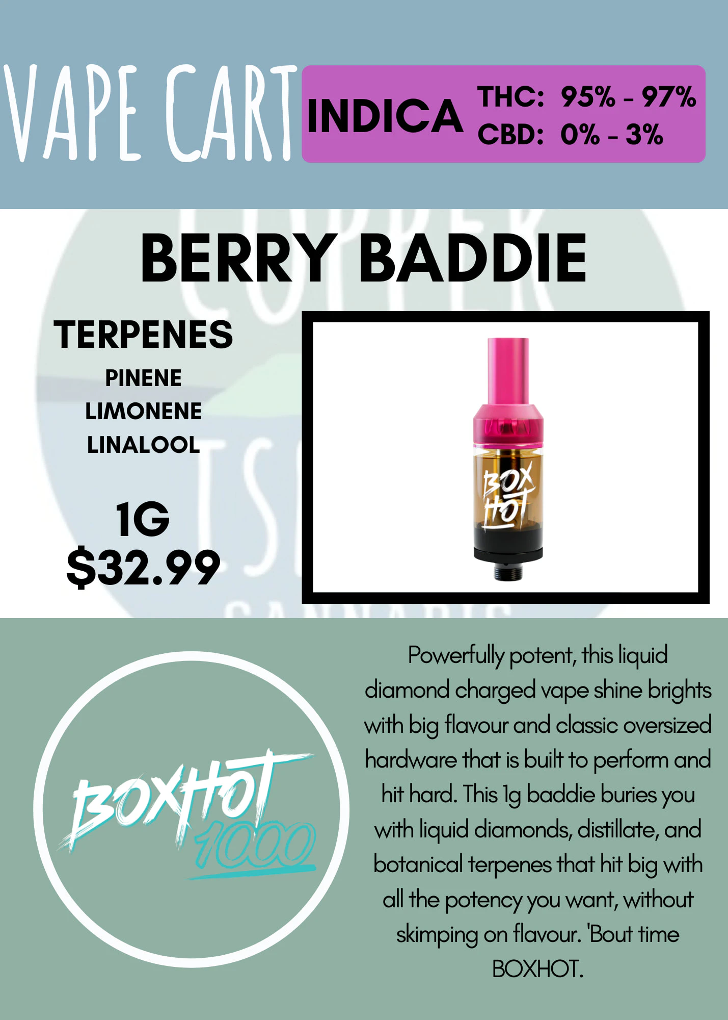 BOXHOT - BOXHOT - BERRY BADDIE LIQUID DIAMOND CHARGED CART Main Image