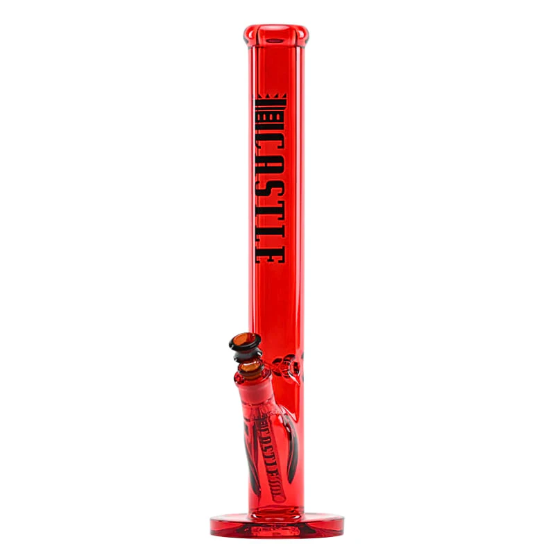 Castle Glass - 18" 9mm Castle Glass Coloured Straight Tube (Red) Main Image