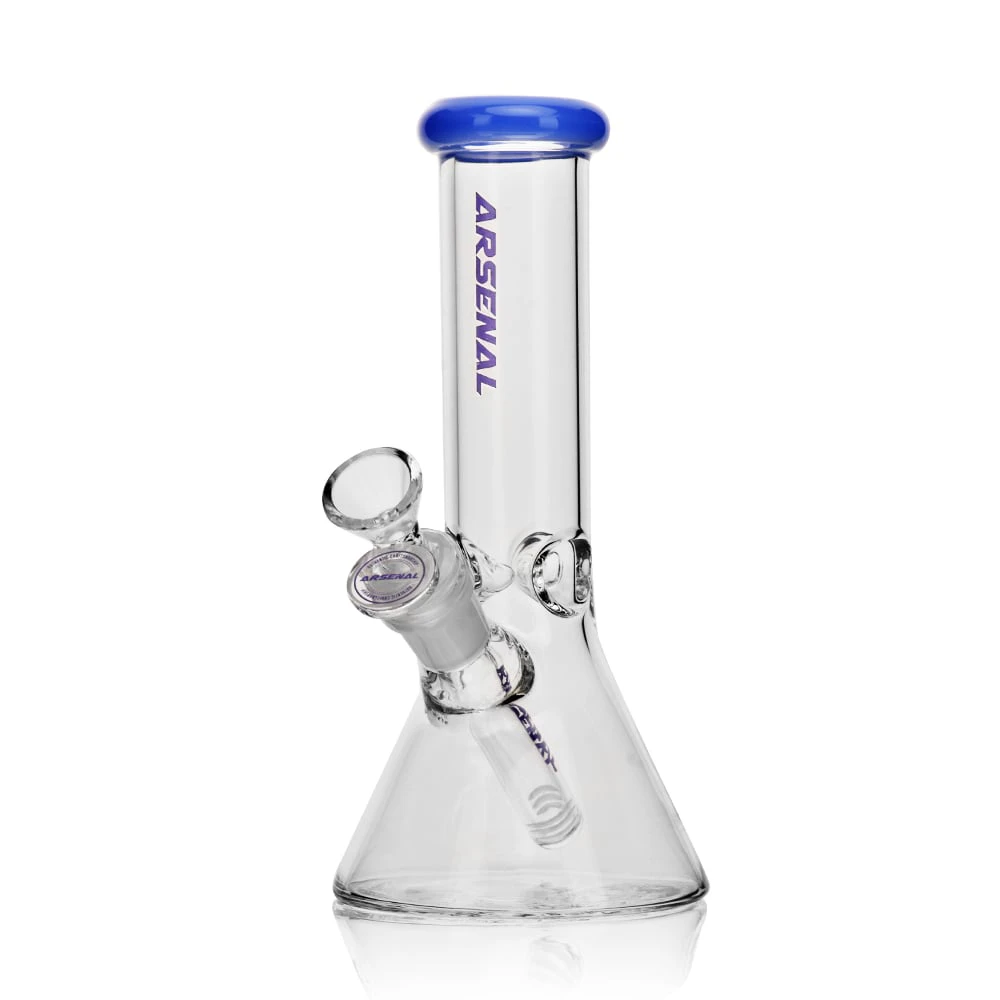 SMOKE ARSENAL - 8" Arsenal Coloured Rim Glass Beaker (Blue) Main Image