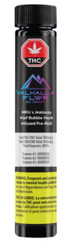 VALHALLA FLWR - MKU X JEALOUSY BUBBLE HASH INFUSED PRE-ROLL LTO - 1 Main Image