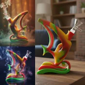 CDI - FLYING FISH SILICONE PIPE - RED & GREEN