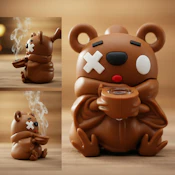 CDI - SILICONE PIPE W/ GLASS BOWL - XO BEAR - BROWN