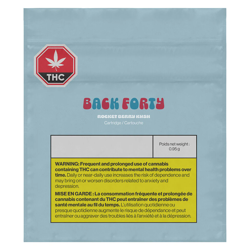 Back Forty - Back Forty - Rocket Berry Kush 510 Thread Cartridge - Indica - 0.95g Main Image