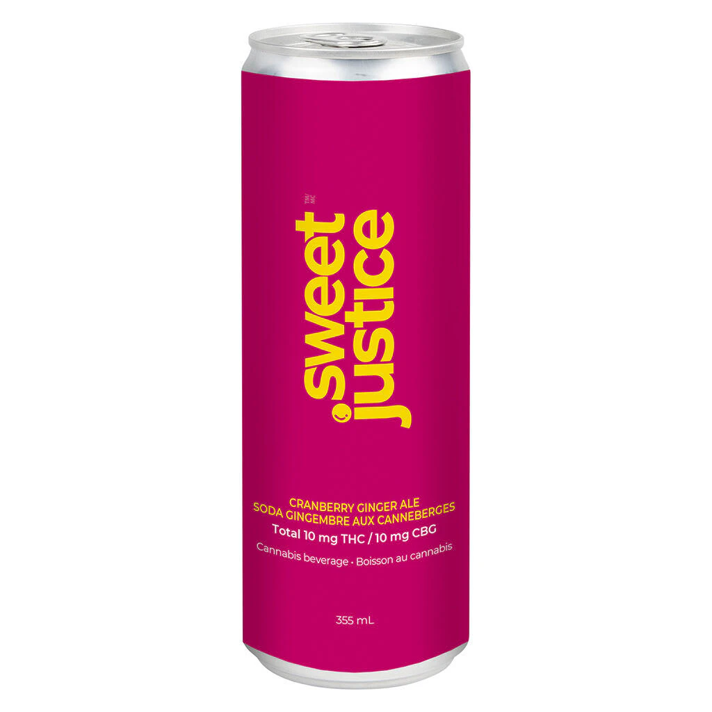 Sweet Justice - Sweet Justice - Cranberry Ginger Ale 10 THC + 10 CBG - Hybrid - 355ml Main Image