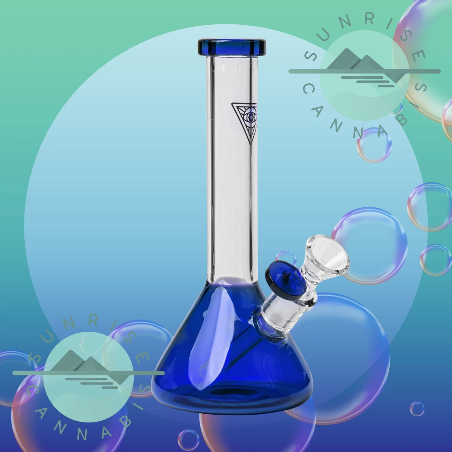 Sunrise Cannabis Headshop - BLUE MINI BEAKER  - 8" - RED EYE TEK Main Image