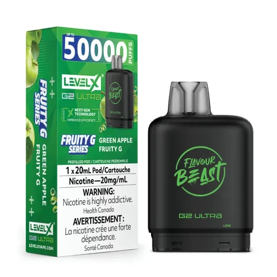 Level X G2 Ultra Pod - Green Apple Fruity G - 50K puffs - 20mg/ml Main Image