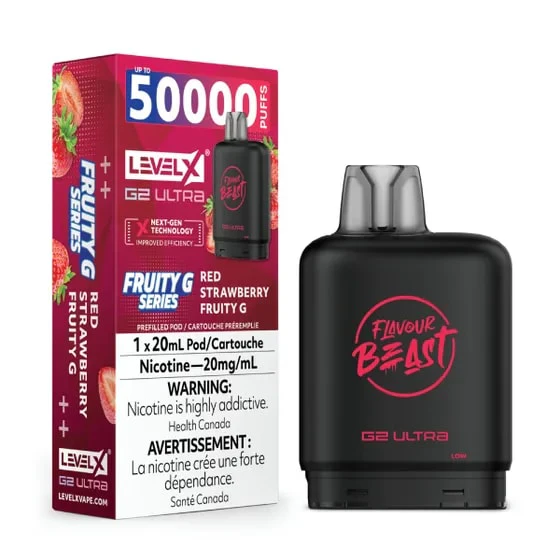 Level X G2 Ultra Pod - Red Strawberry Fruity G - 50K puffs - 20mg/ml Main Image