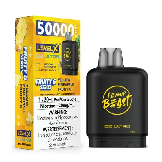 Level X G2 Ultra Pod - Yellow Pineapple Fruity G - 50K puffs - 20mg/ml Main Image