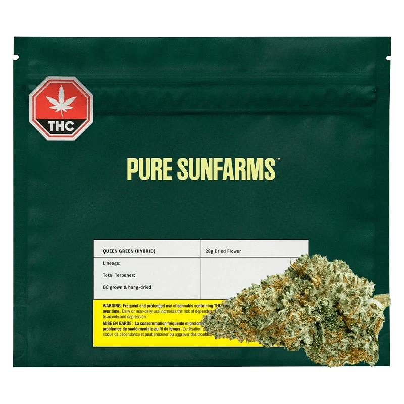 Pure Sunfarms - Pure Sunfarms - Queen Green 28g Dried Flower Main Image