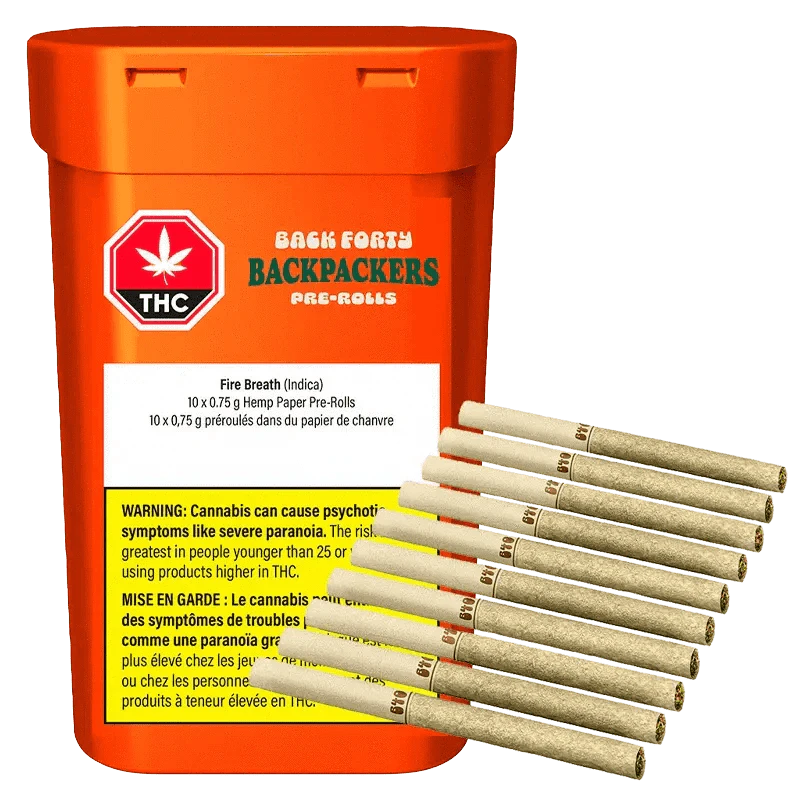 Back Forty - Back Forty - Backpackers Fire Breath 10 x 0.75g Pre-Rolls Main Image