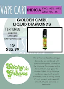 STICKY GREENS - GOLDEN CRML PURE DIAMONDS CART
