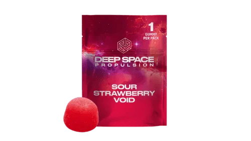 Deep Space - Deep Space Propulsion - Sour Strawberry Void THC:Caffeine Gummy 1x10mg Main Image