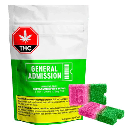 General Admission - General Admission - Strawberry Kiwi THC:CBG 2x8g Soft Chew Main Image