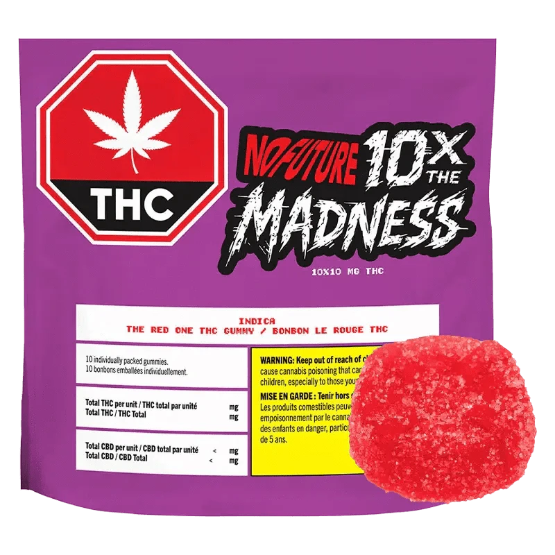 No Future - No Future - 10x the Madness: The Red One THC 100mg Indica Multipack of 101 x 10g Soft Chews Main Image