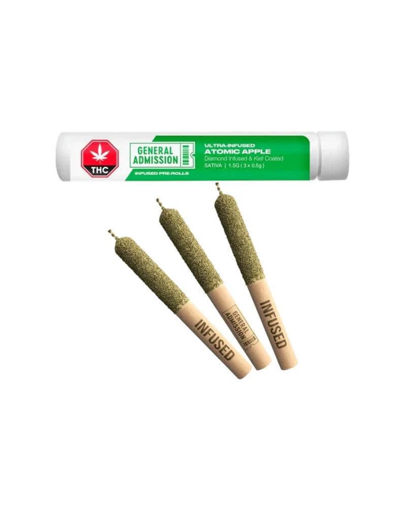 General Admission - General Admission - Atomic Apple 3 x 0.5g Diamond Ultra Infused Pre-Rolls Main Image