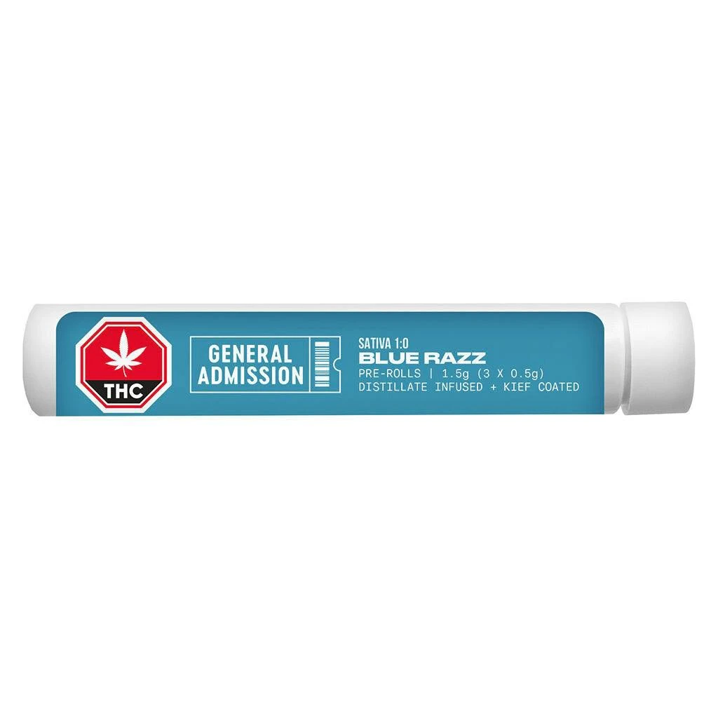 General Admission - General Admission - Blue Razz 3 x 0.5g Distillate Infused Pre-Rolls Main Image