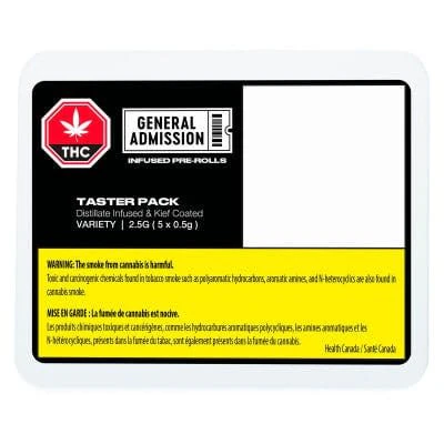 General Admission - General Admission - Taster Pack 5 x 0.5g Distillate Infused Pre-Rolls Main Image