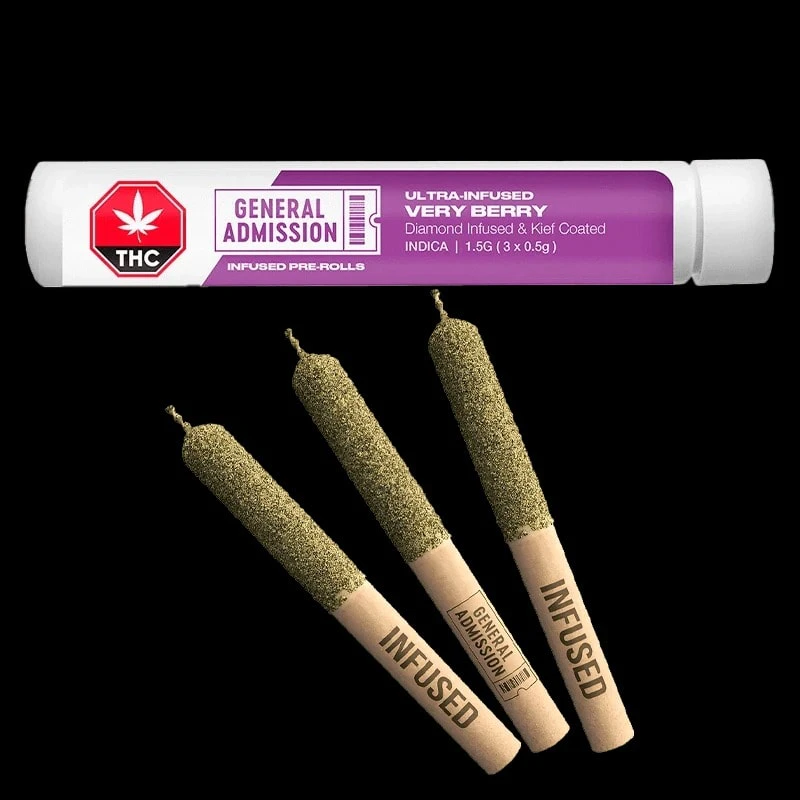 General Admission - General Admission - Very Berry 3 x 0.5g Diamond Ultra Infused Pre-Rolls Main Image