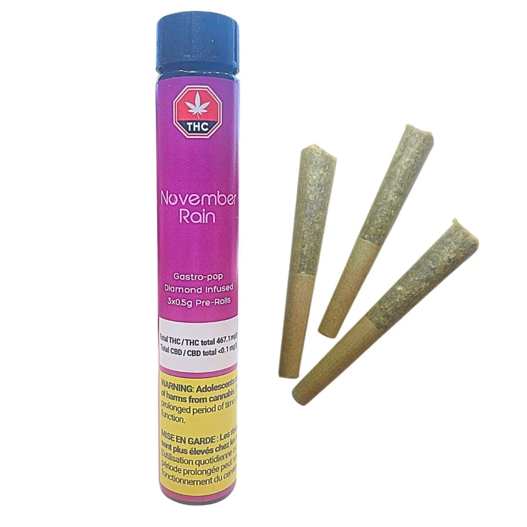 November Rain - November Rain - Gastro Pop 3 x 0.5g Diamond Infused Pre-Rolls Main Image